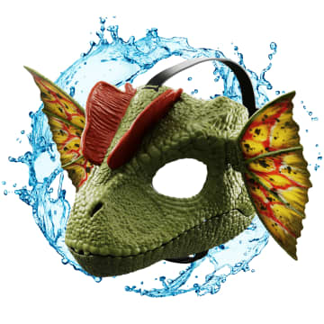 Jurassic World Dilophosaurus Rollenspel Masker Met Geluid En Waterschietfunctie, Kraag - Image 4 of 6