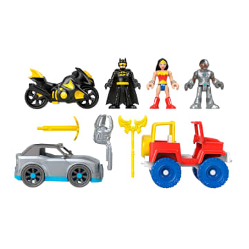 Conjunto De Regalo De Dc Super Friends De Imaginext Con Batman, Wonder Woman Y Cyborg, Juguete De 9 Piezas Para Niños Y Niñas En Edad Preescolar - Image 2 of 5