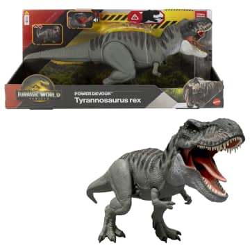 Jurassic World: Die Wiedergeburt Power Devour Tyrannosaurus Rex-Dinosaurierfigur, Dauer-Beiß-Attacke, Lichter Und Geräusche - Image 1 of 6