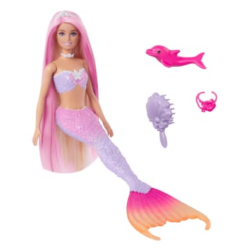 Barbie 'Malibu' Zeemeerminpop Met Kleurverandering, Dolfijn En Accessoires - Image 1 of 6