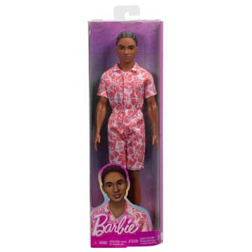 Barbie Fashionistas Ken-Puppe Nr. 235 Mit Jumpsuit in Hawaii-Muster, Grünen Sandalen Und Braunen Haaren - Bild 6 von 6