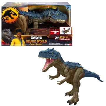 Jurassic World Super Colossal Allosaurus Dinosaur Action Figure Toy 38 Inches Long, Swallows Minis - Image 1 of 6