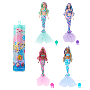 Muñeca Y Accesorios De La Colección Barbie Color Reveal Con Temática De Sirenas, 6 Sorpresas, Corpiño Que Cambia De Color - Imagen 2 de 5