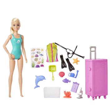 Barbie-Coffret Barbie Plongeuse, Poupée Et Plus De 10 Accessoires - Imagen 2 de 6