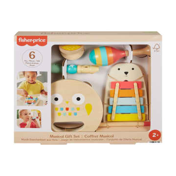 Fisher-Price Wooden Musical Instruments Gift Set Toddler Creative Play, 6 Wood Pieces - Image 6 of 6