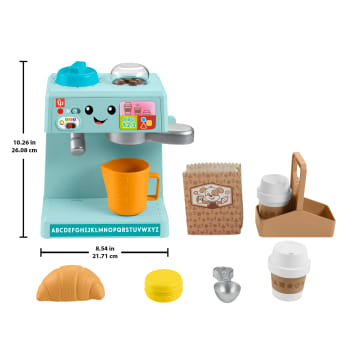 Fisher-Price Leerplezier Leren En Serveren Koffiemachine Elektronisch Speelgoed Voor Peuters, 10 Accessoires, Meertalige Versie - Image 2 of 2