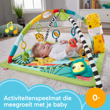 Fisher-Price 3-In-1 Regenwoud Babygym Met Buikligtrainer En 6 Babyspeeltjes, Van Baby Tot Peuter - Image 2 of 8