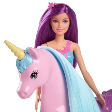 Barbie Büyüleyici Bebek Ve Tek Boynuzlu At Oyuncak Seti, Eyer, Fırça Ve Aksesuarlar - Image 2 of 6