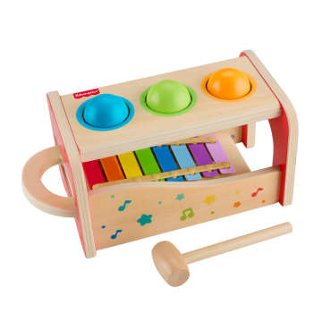 Yürüme Çağındaki Çocuklar Için Fisher-Price Bagetli Ksilofon Standı, 6 Ahşap Parçadan Oluşan Müzik Aleti Oyuncağı - Bild 1 von 6