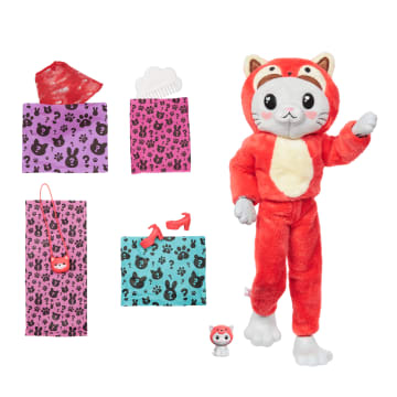 Barbie Cutie Reveal Pop En Accessoires, Met Kostuumthema En 10 Verrassingen, Kitten Als Rode Panda - Image 3 of 6