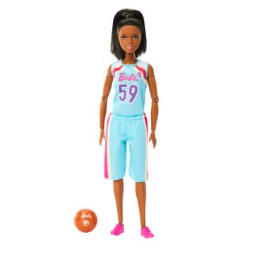 Barbie Made To Move Basketballspielerin-Puppe Und Accessoires, Brünette Puppe Mit Sportdress Und Ball - Bild 5 von 6