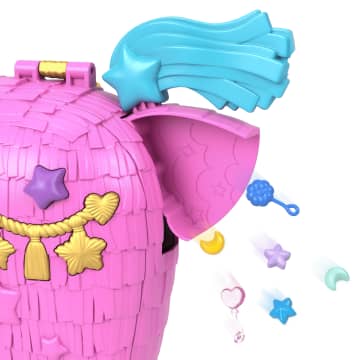 Polly Pocket Unicorn Partyland Playset With 2 Micro Dolls, Pets & 25+ Surprise Accessories, Birthday Celebration With Hot Air Balloon Ride - Image 4 of 6