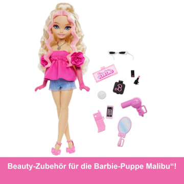 Barbie Dream Besties Barbie Malibu“ Modepuppe Mit 8 Zubehörteilen Zum Thema Make-Up Und Haare - Image 3 of 6