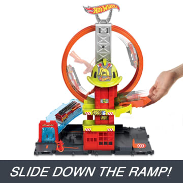 Hot Wheels City Super Loop Fire Station Playset, Track Set With 1 Toy Car - Image 5 of 8