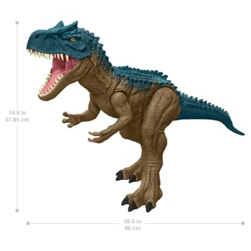 Jurassic World Super Colossal Allosaurus Dinosaur Action Figure Toy 38 Inches Long, Swallows Minis - Image 5 of 6