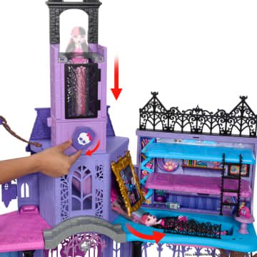 Casa De Muñecas Haunted High School De Monster High Con Más De 35 Piezas De Muebles Y Accesorios - Imagen 3 de 6