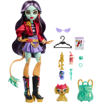 Monster High Jinafire Long, Modepop Met Hondje Cloudy 'Yun Yun' En 7 Accessoires - Image 5 of 6