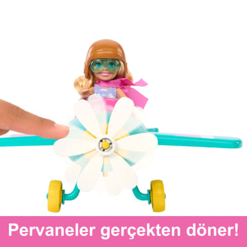 Barbie Chelsea Meslekleri Öğreniyor Bebek Ve Uçak Oyun Seti, Dönen Pervaneli Ve Iki Koltuklu Uçak, 7 Aksesuar - Image 2 of 6