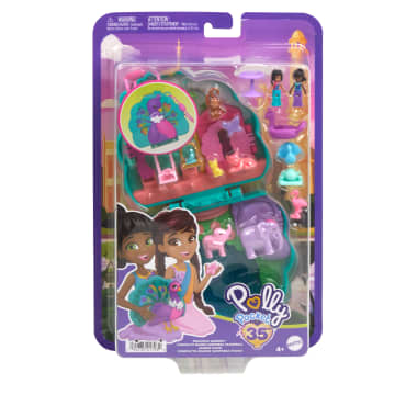 Compacto Mundo Sorpresa Pavo Real De Polly Pocket Con 2 Muñequitas Y Mascotas, Juguete De Viaje Con Accesorios De Animales - Image 6 of 6