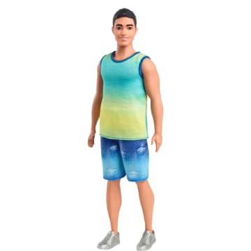 Barbie Fashionistas Ken-Puppe Nr. 236 in Ombré-Tanktop Und Jeans-Shorts, Schwarzes Haar - Image 1 of 6