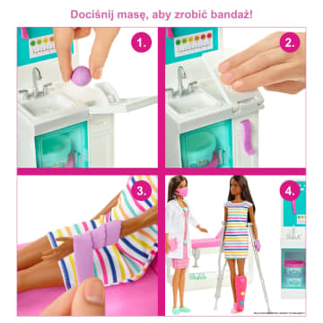 Barbie U lekarza - Zakładamy gips Zestaw Lalka + akcesoria i masa do formowania - Image 3 of 6