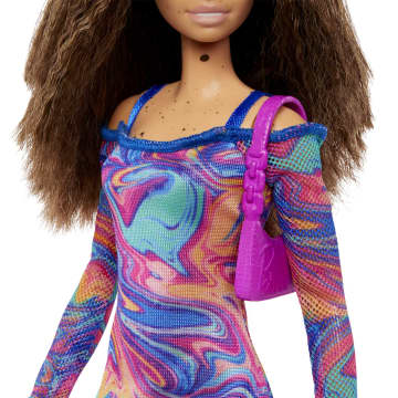 Muñeca Barbie Fashionistas N. 206 Con Pelo Ondulado Y Pecas - Imagen 4 de 6