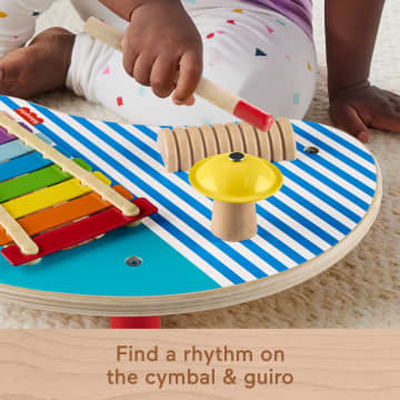 Fisher-Price Wooden Musical Table With Percussion Instrument Toys, 3 Wood Pieces - Image 4 of 6