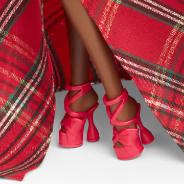 Barbie Signature 2024 Holiday Barbie Fashion Doll, Seasonal Collector Gift, Brown Hair With Plaid Gown - Image 4 of 6
