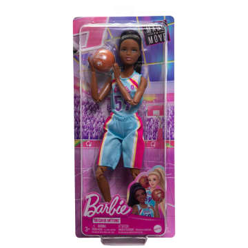 Barbie Made To Move Basketballspielerin-Puppe Und Accessoires, Brünette Puppe Mit Sportdress Und Ball - Bild 6 von 6