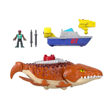 Fisher-Price Imaginext „Jurassic World: Die Wiedergeburt“ Wasserjäger Schnapp-Mosasaurus Dinosaurier-Spielzeug Spielset - Image 5 of 6