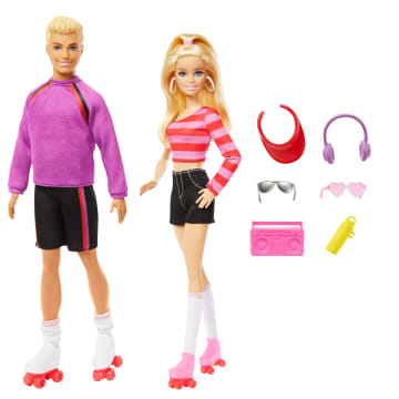 Juego De 2 Muñecos Y 6 Accesorios Barbie Fashionistas, Temática De Patinaje Sobre Ruedas, 65. Aniversario - Imagen 5 de 6