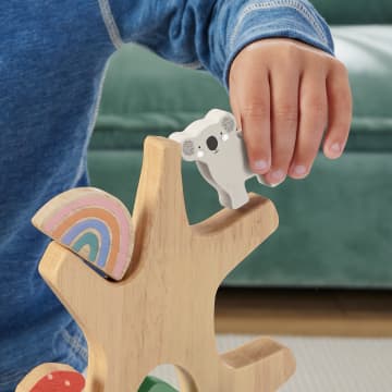 Fisher-Price Houten Balansboom, Stapelspeelgoed Voor Peuters, 10 Onderdelen - Imagen 3 de 6