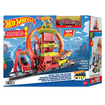 Hot Wheels City Super Loop Fire Station Playset, Track Set With 1 Toy Car - Image 6 of 8