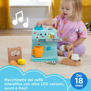 Fisher-Price Ridi E Impara La Mia Prima Macchinetta Del Caffè Giocattolo Elettronico Per Bambini, 10 Pezzi Da Gioco, Versione Multilingue - Image 2 of 5