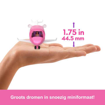 Barbie Mini Barbieland Set Met Pop En Voertuig, Pop (Bijna 4 Cm) En Droomvliegtuig Met Kleurverandering - Imagen 4 de 6