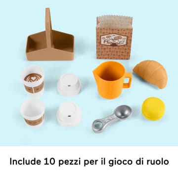 Fisher-Price Ridi E Impara La Mia Prima Macchinetta Del Caffè Giocattolo Elettronico Per Bambini, 10 Pezzi Da Gioco, Versione Multilingue - Image 5 of 5