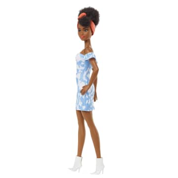 Barbie Fashionistas Puppe Im Schulterfreien Gebleichten Jeanskleid, Schwarze Haare, Bandana, Für Kinder Von 3 Bis 8 Jahren - Image 6 of 7