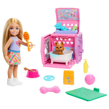 Barbie Chelsea Köpekçiğin Taşıma Çantası Oyun Seti, Küçük Bebek, Taşıma Çantası Ve Köpek Aksesuarları - Imagen 1 de 6