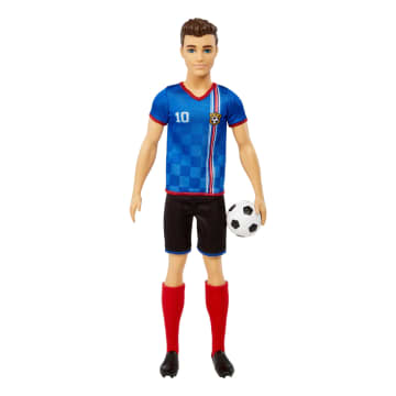 Ken Fußballspieler-Puppe, Kurze Haare, Trikot Mit Der Nummer 10, Fußball, Stollenschuhe, Stutzen, Für Kinder Ab 3 Jahre - Image 1 of 6