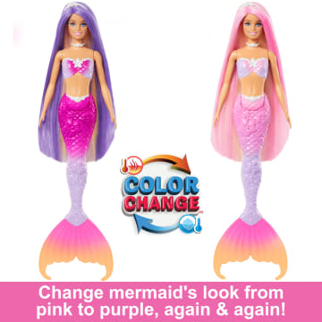 Barbie “Malibu” Mermaid Doll With Color Change Feature, Pet Dolphin And Accessories - Image 3 of 6