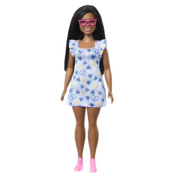 Barbie Fashionistas Doll #229, Barbie Doll With Down Syndrome Wearing Heart-Print Dress - Image 5 of 6