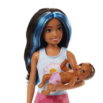 Barbie Skipper Babysitters Playset With Friend Doll, Baby Doll With Sleepy Eyes, Crib And Accessories - Image 7 of 8