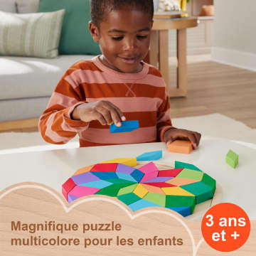 Fisher-Price-Puzzle Mandala En Bois-Puzzle 40 Pièces Motif Géométrique - Image 2 of 6