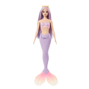 Barbie Zeemeerminpop Met Lila Haar, Een Paarse Staart En Haarband - Imagen 1 de 6