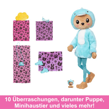 Barbie-Puppe Cutie Reveal Kostüm-Reihe Und Zubehörteile Mit 10 Überraschungen, Teddybär Als Delfin - Image 4 of 6