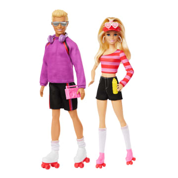 Juego De 2 Muñecos Y 6 Accesorios Barbie Fashionistas, Temática De Patinaje Sobre Ruedas, 65. Aniversario - Imagen 1 de 6