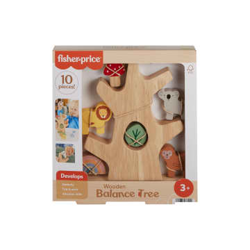 Fisher-Price Wooden Balance Tree Preschool Stacking Activity Toy, 10 Wood Pieces - Image 6 of 6