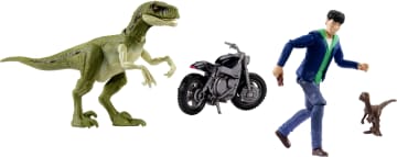 Pack De Historia De Figura De Acción De Kenji De Jurassic World: Teoría Del Caos, Dinosaurios Y Motocicleta - Imagen 3 de 6