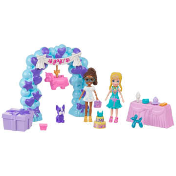 Polly Pocket Doğum Günü Partisi Paketi, Bebek Ve Evcil Hayvan Oyun Seti, Moda Ve Yiyecek Temalı Aksesuarlar, Seyahat Oyuncağı - Image 1 of 5