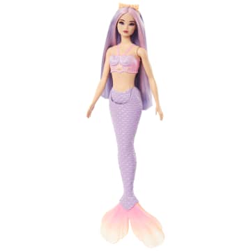 Barbie Zeemeerminpop Met Lila Haar, Een Paarse Staart En Haarband - Imagen 4 de 6